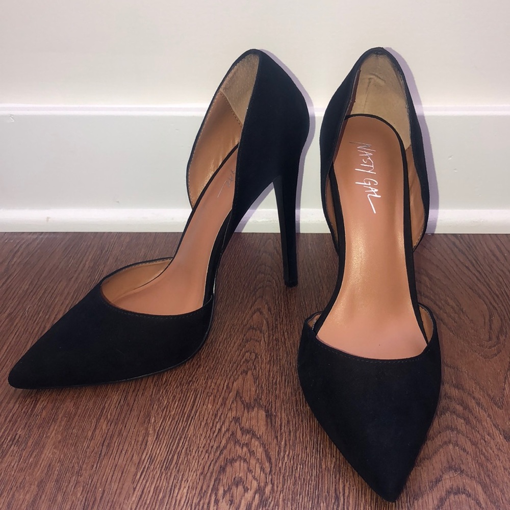 NastyGal Stiletto High Heel Pumps (Faux Suede, 10)